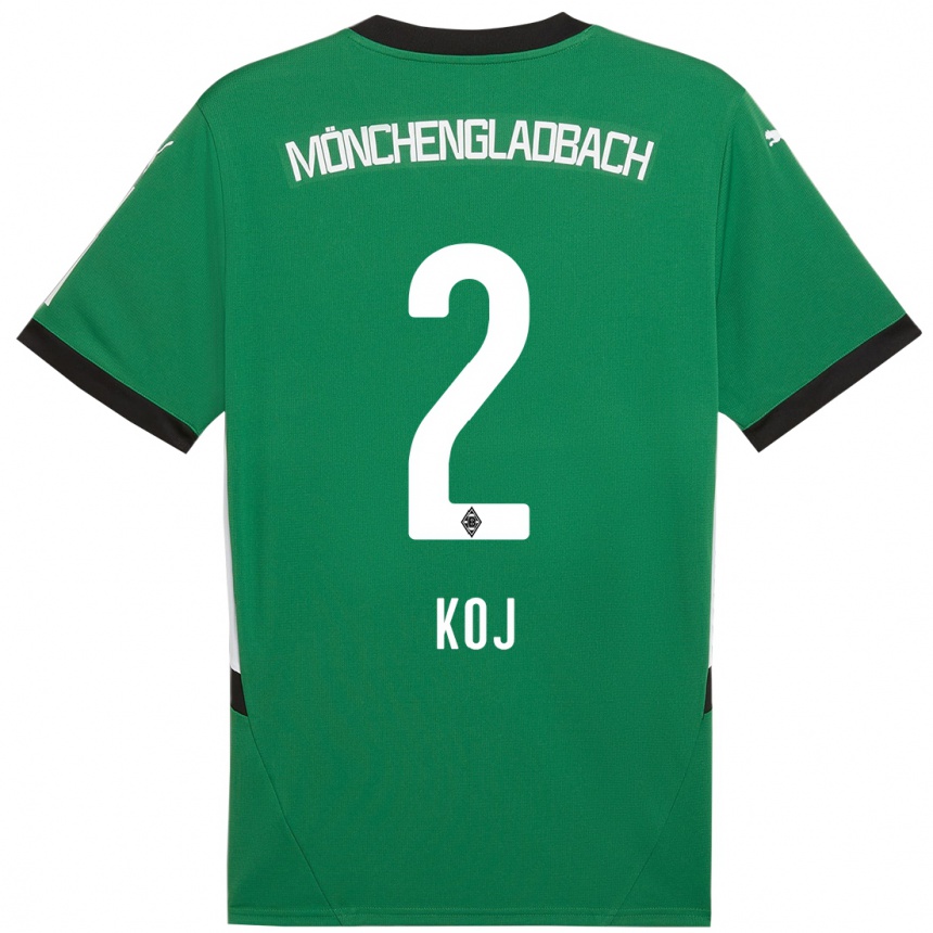 Kids Football Julia Koj #2 Green White Away Jersey 2024/25 T-Shirt