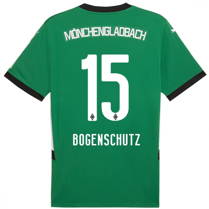 Kids Football Kerstin Bogenschutz #15 Green White Away Jersey 2024/25 T-Shirt