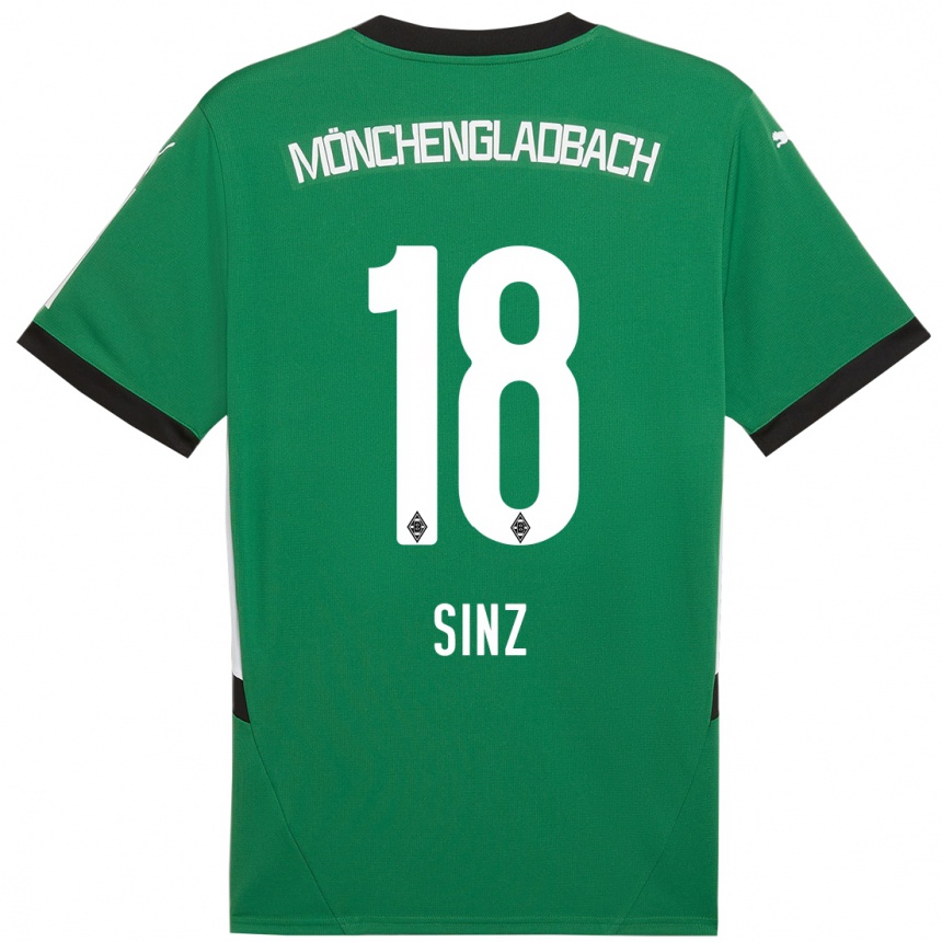 Kids Football Michelle Sinz #18 Green White Away Jersey 2024/25 T-Shirt