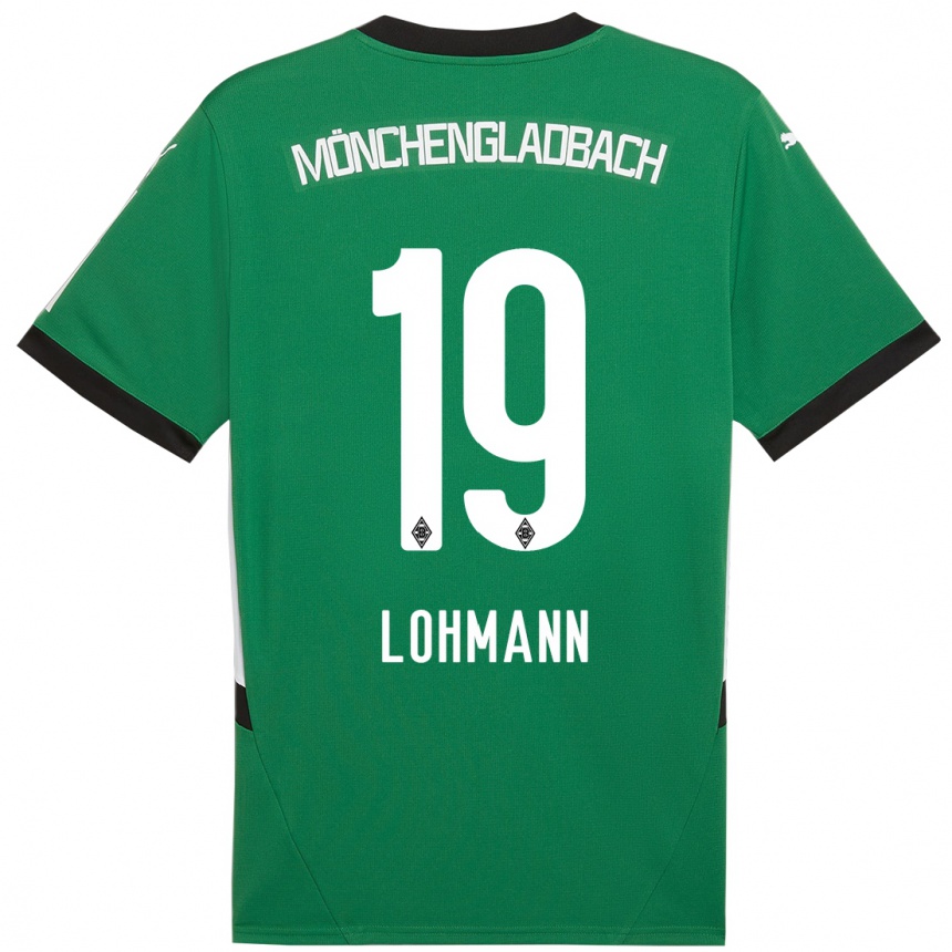 Kids Football Mona Lohmann #19 Green White Away Jersey 2024/25 T-Shirt