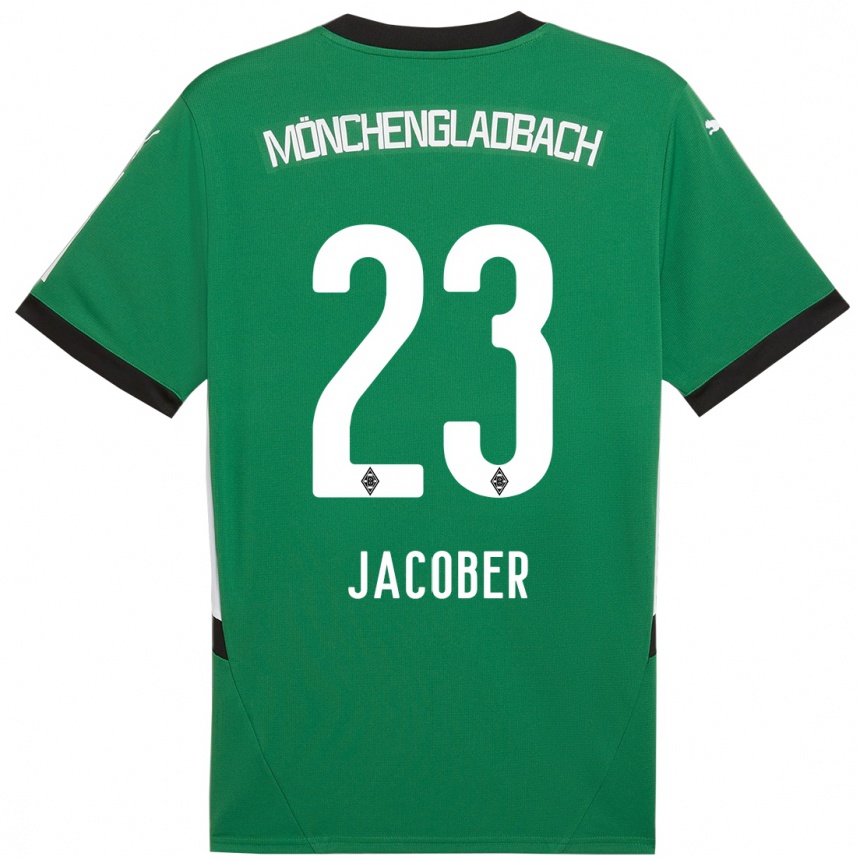 Kids Football Magdalena Jacober #23 Green White Away Jersey 2024/25 T-Shirt