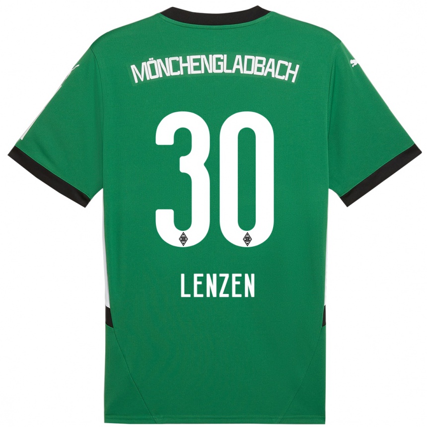 Kids Football Hannah Lenzen #30 Green White Away Jersey 2024/25 T-Shirt