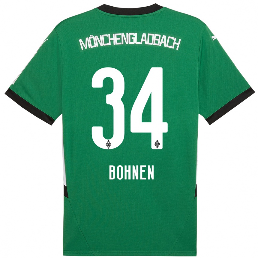 Kids Football Bohnen #34 Green White Away Jersey 2024/25 T-Shirt