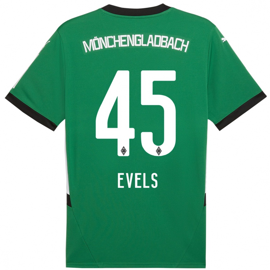 Kids Football Emily Evels #45 Green White Away Jersey 2024/25 T-Shirt