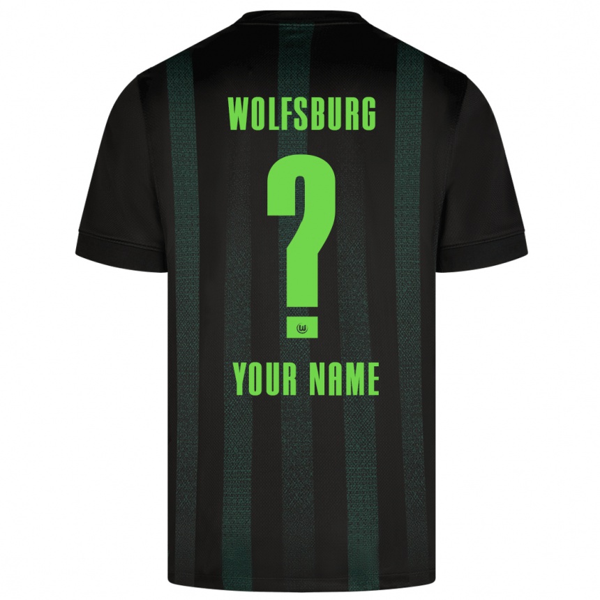 Kids Football Your Name #0 Dark Green Away Jersey 2024/25 T-Shirt