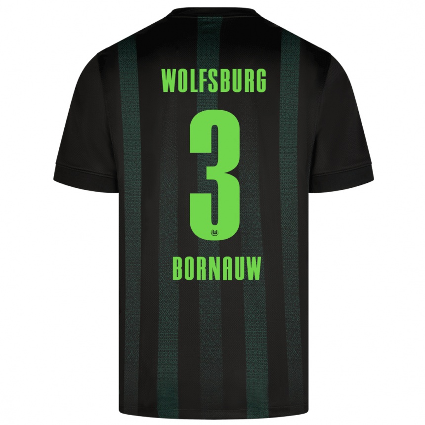 Kids Football Sebastiaan Bornauw #3 Dark Green Away Jersey 2024/25 T-Shirt