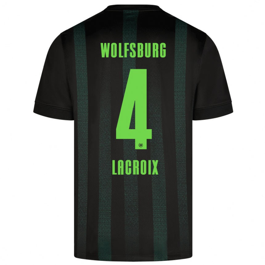 Kids Football Maxence Lacroix #4 Dark Green Away Jersey 2024/25 T-Shirt