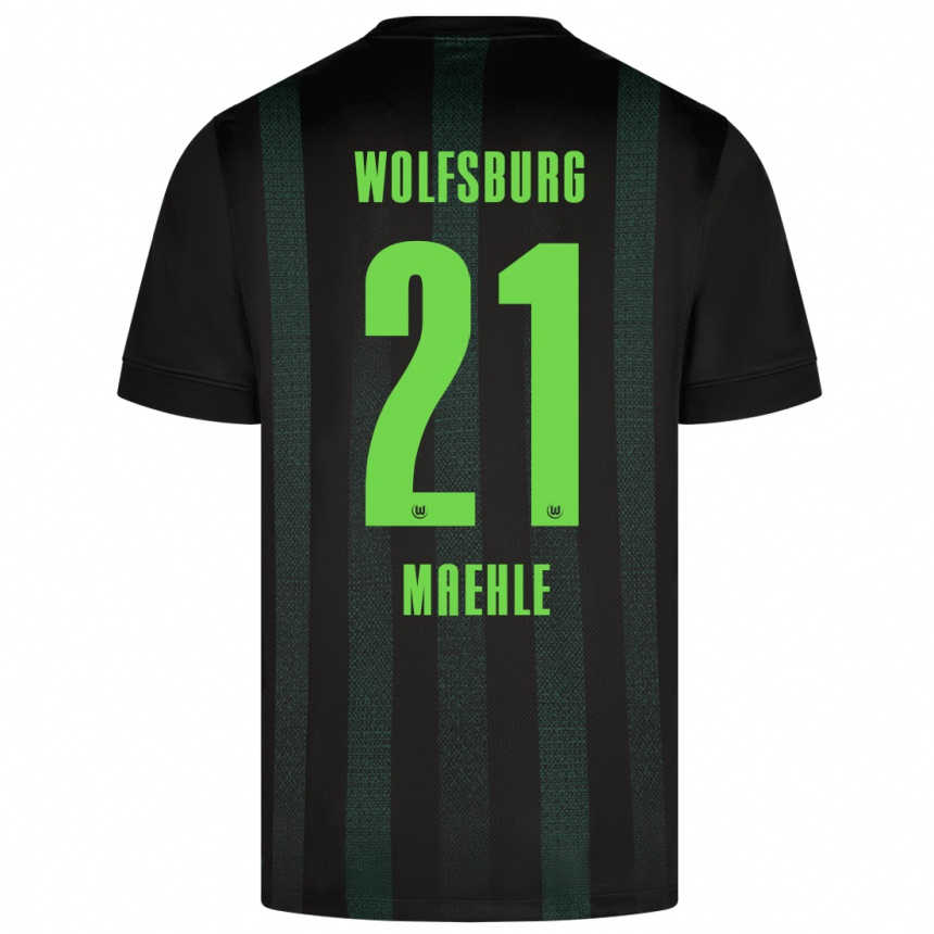 Kids Football Joakim Maehle #21 Dark Green Away Jersey 2024/25 T-Shirt