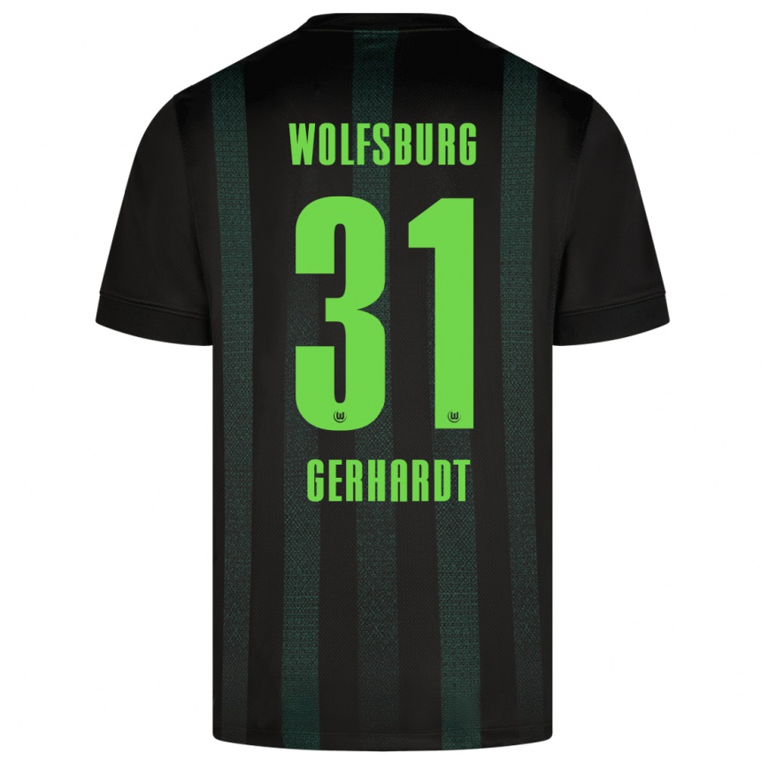 Kids Football Yannick Gerhardt #31 Dark Green Away Jersey 2024/25 T-Shirt