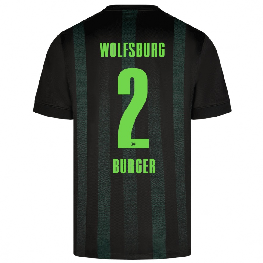 Kids Football Jan Bürger #2 Dark Green Away Jersey 2024/25 T-Shirt