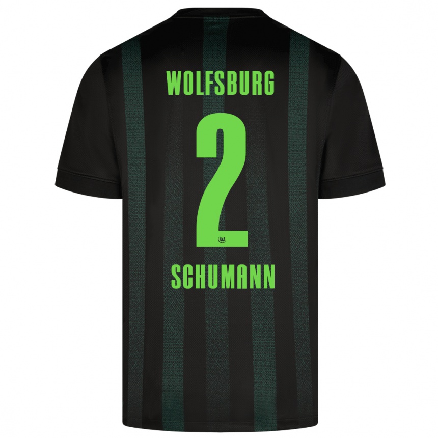 Kids Football Anton Schumann #2 Dark Green Away Jersey 2024/25 T-Shirt