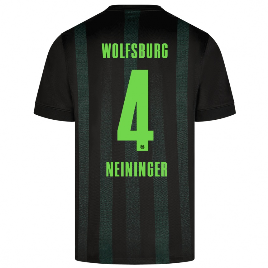 Kids Football Till Neininger #4 Dark Green Away Jersey 2024/25 T-Shirt