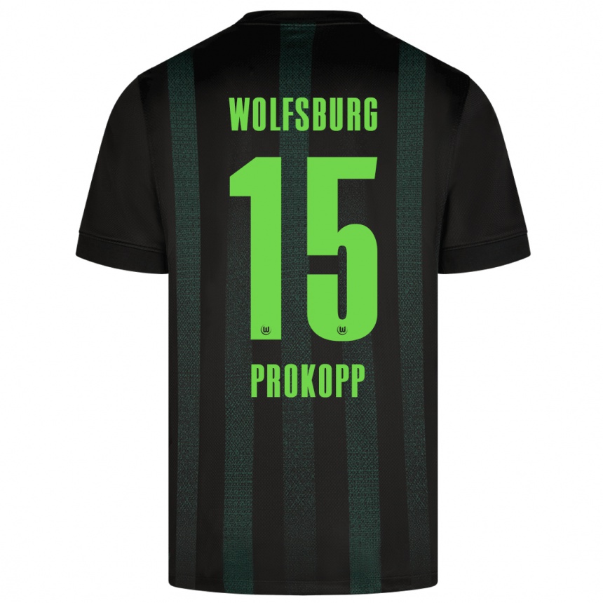 Kids Football Oskar Prokopp #15 Dark Green Away Jersey 2024/25 T-Shirt