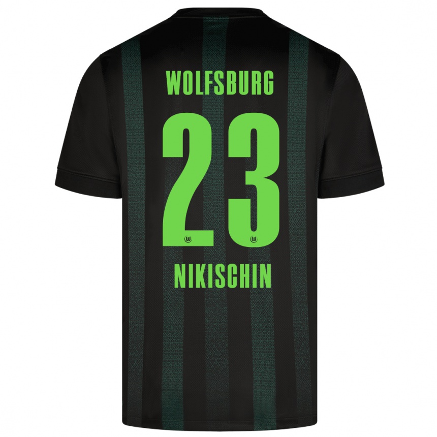 Kids Football Adrian Nikischin #23 Dark Green Away Jersey 2024/25 T-Shirt