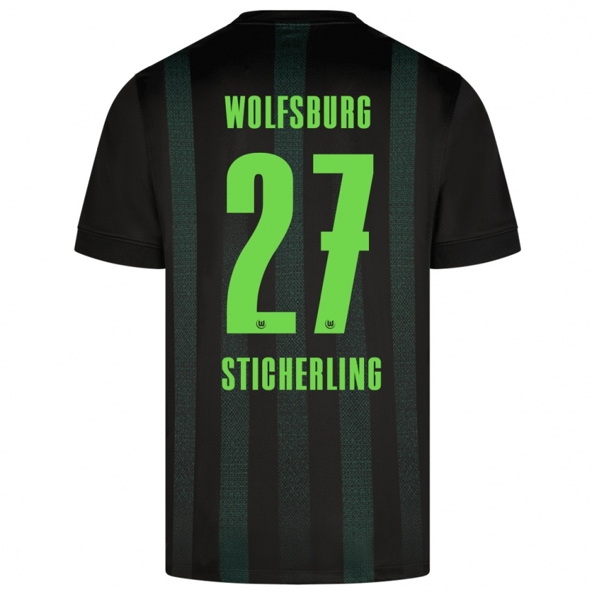 Kids Football Carl-Anton Sticherling #27 Dark Green Away Jersey 2024/25 T-Shirt