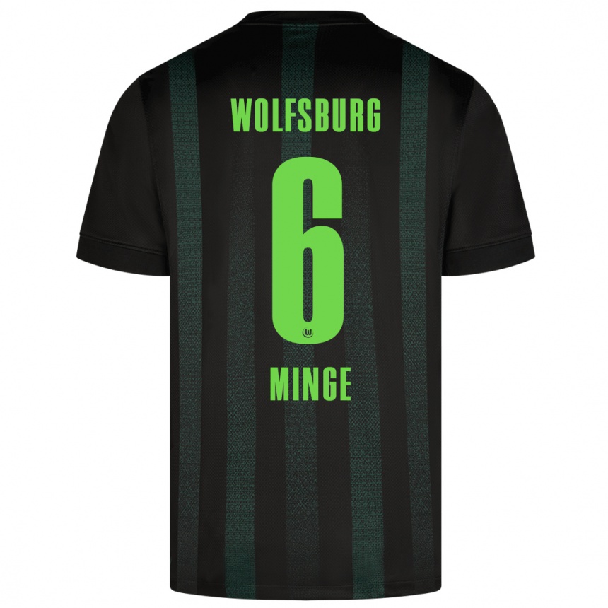 Kids Football Janina Minge #6 Dark Green Away Jersey 2024/25 T-Shirt