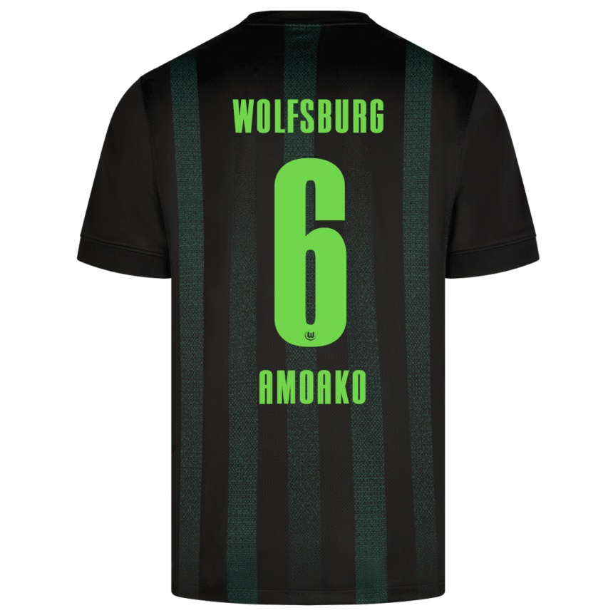 Kids Football Kofi Jeremy Amoako #6 Dark Green Away Jersey 2024/25 T-Shirt