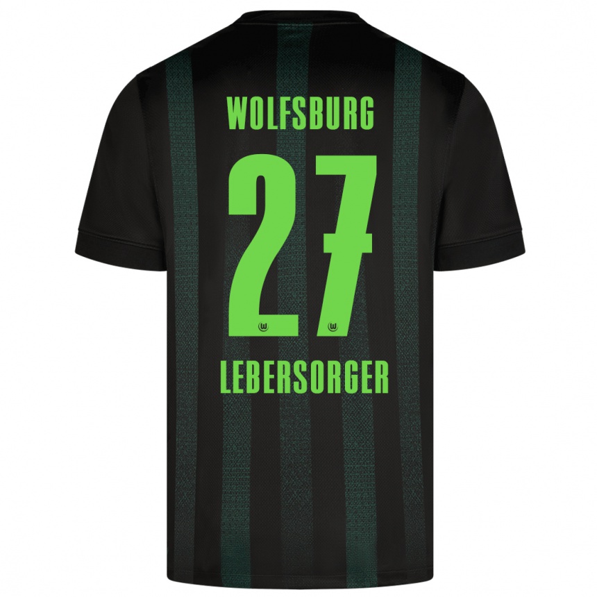 Kids Football Kevin Lebersorger #27 Dark Green Away Jersey 2024/25 T-Shirt