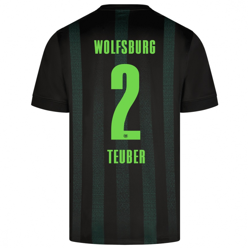 Kids Football Julius Teuber #2 Dark Green Away Jersey 2024/25 T-Shirt