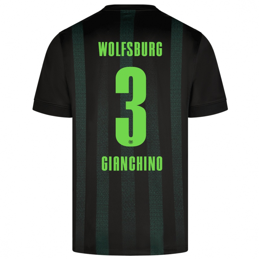 Kids Football Michele Gianchino #3 Dark Green Away Jersey 2024/25 T-Shirt