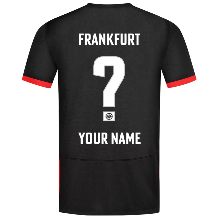 Kids Football Your Name #0 Black Away Jersey 2024/25 T-Shirt