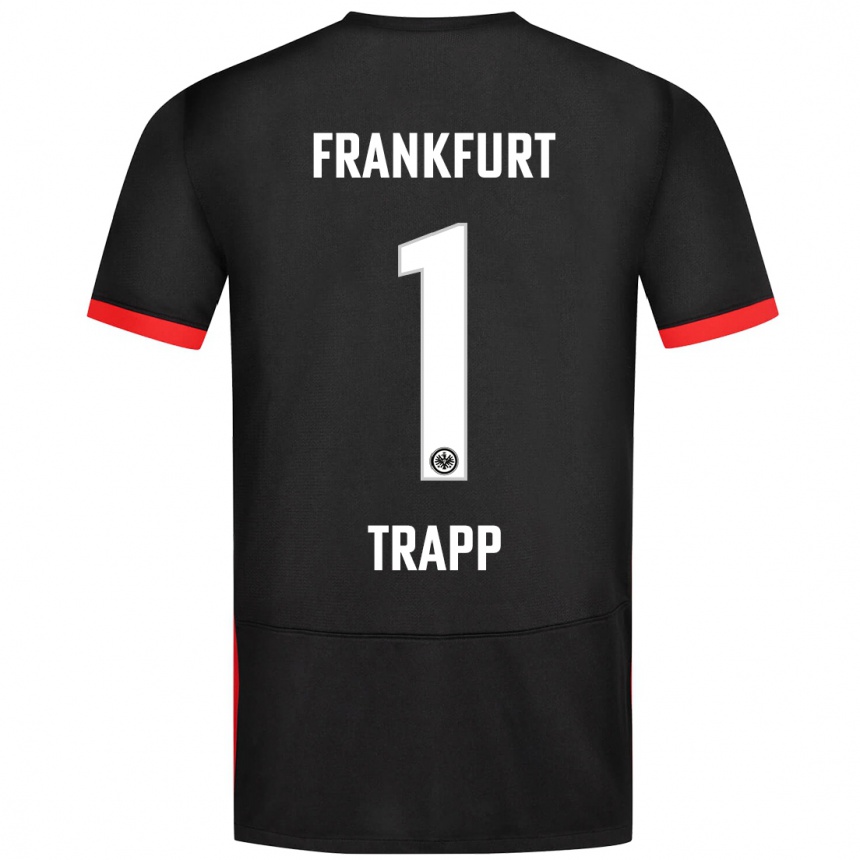 Kids Football Kevin Trapp #1 Black Away Jersey 2024/25 T-Shirt