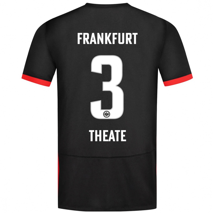 Kids Football Arthur Theate #3 Black Away Jersey 2024/25 T-Shirt