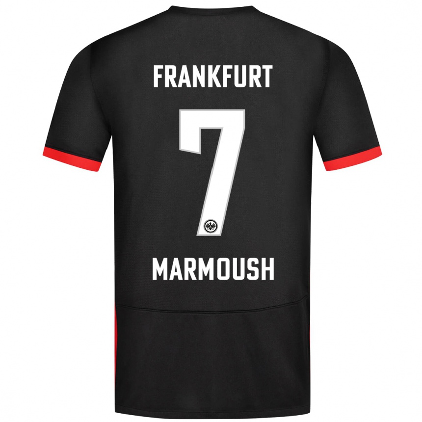 Kids Football Omar Marmoush #7 Black Away Jersey 2024/25 T-Shirt