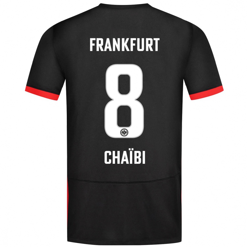 Kids Football Farès Chaïbi #8 Black Away Jersey 2024/25 T-Shirt