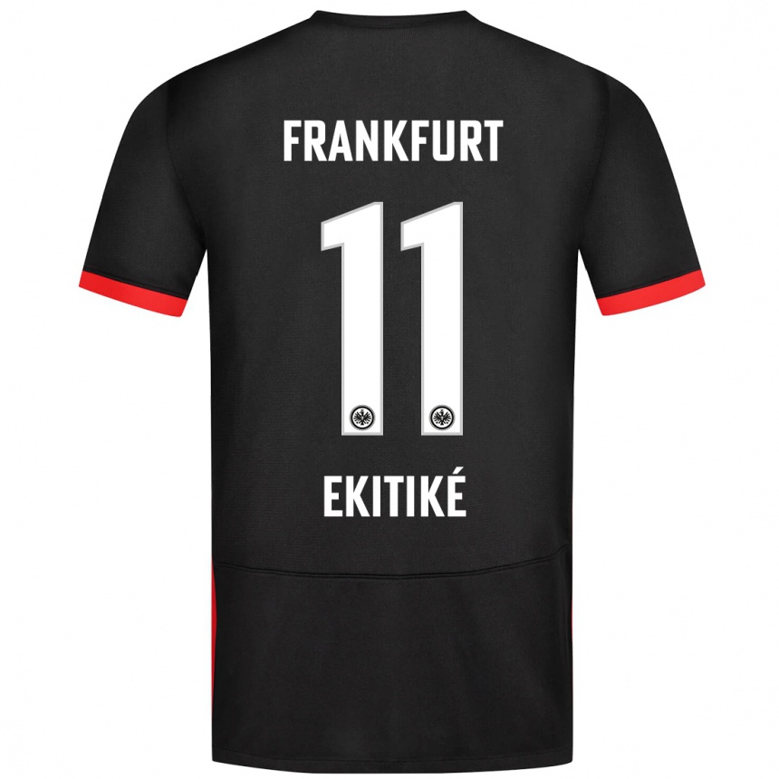 Kids Football Hugo Ekitike #11 Black Away Jersey 2024/25 T-Shirt