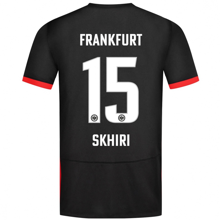 Kids Football Ellyes Skhiri #15 Black Away Jersey 2024/25 T-Shirt