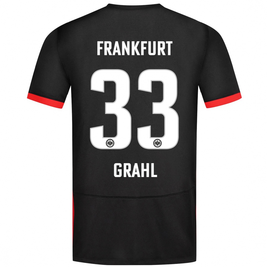 Kids Football Jens Grahl #33 Black Away Jersey 2024/25 T-Shirt