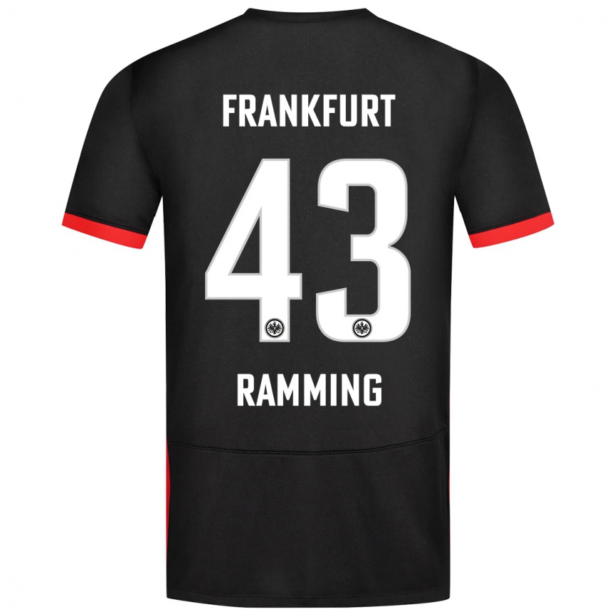 Kids Football Nils Ramming #43 Black Away Jersey 2024/25 T-Shirt