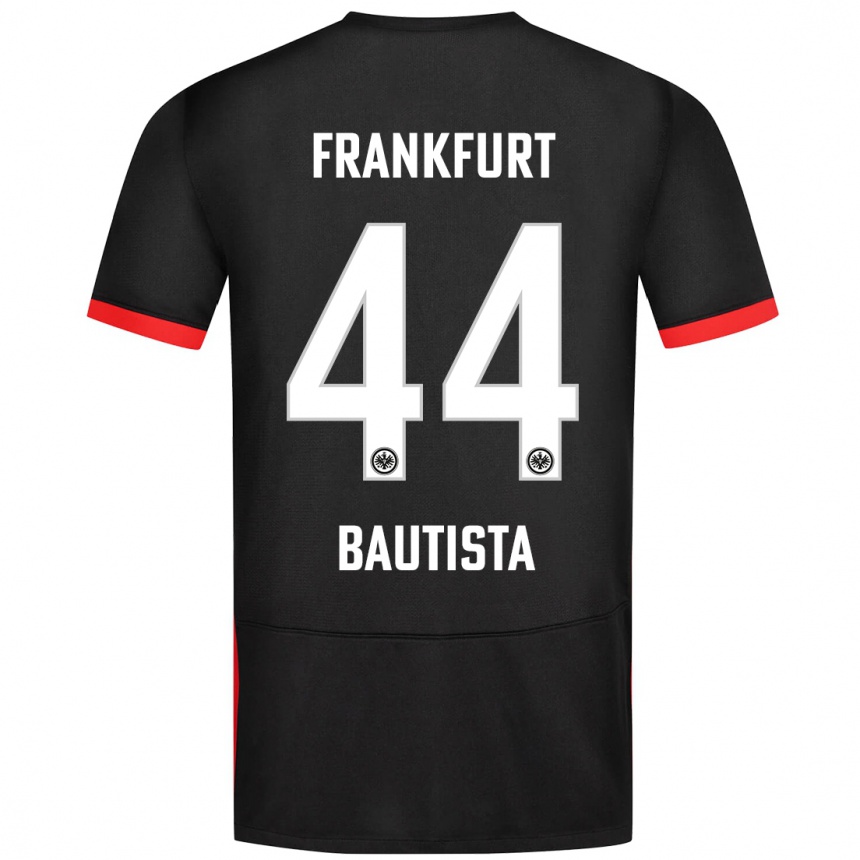 Kids Football Davis Bautista #44 Black Away Jersey 2024/25 T-Shirt