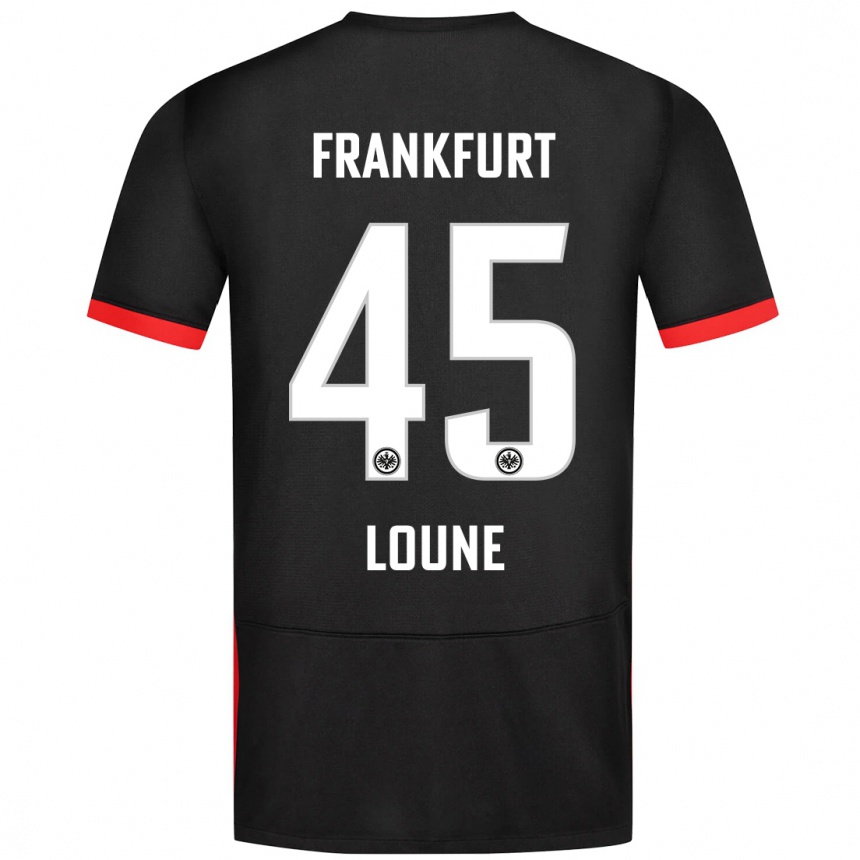 Kids Football Mehdi Loune #45 Black Away Jersey 2024/25 T-Shirt