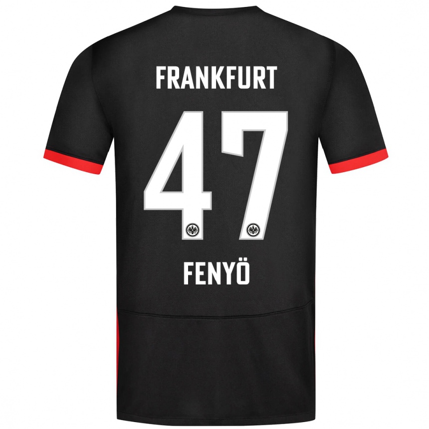 Kids Football Noah Fenyö #47 Black Away Jersey 2024/25 T-Shirt