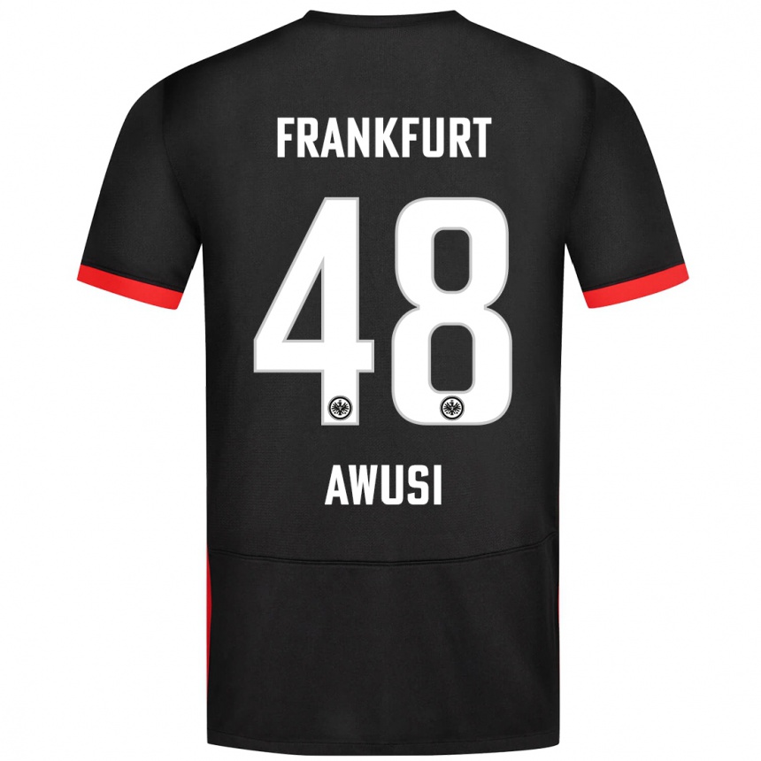 Kids Football Junior Awusi #48 Black Away Jersey 2024/25 T-Shirt