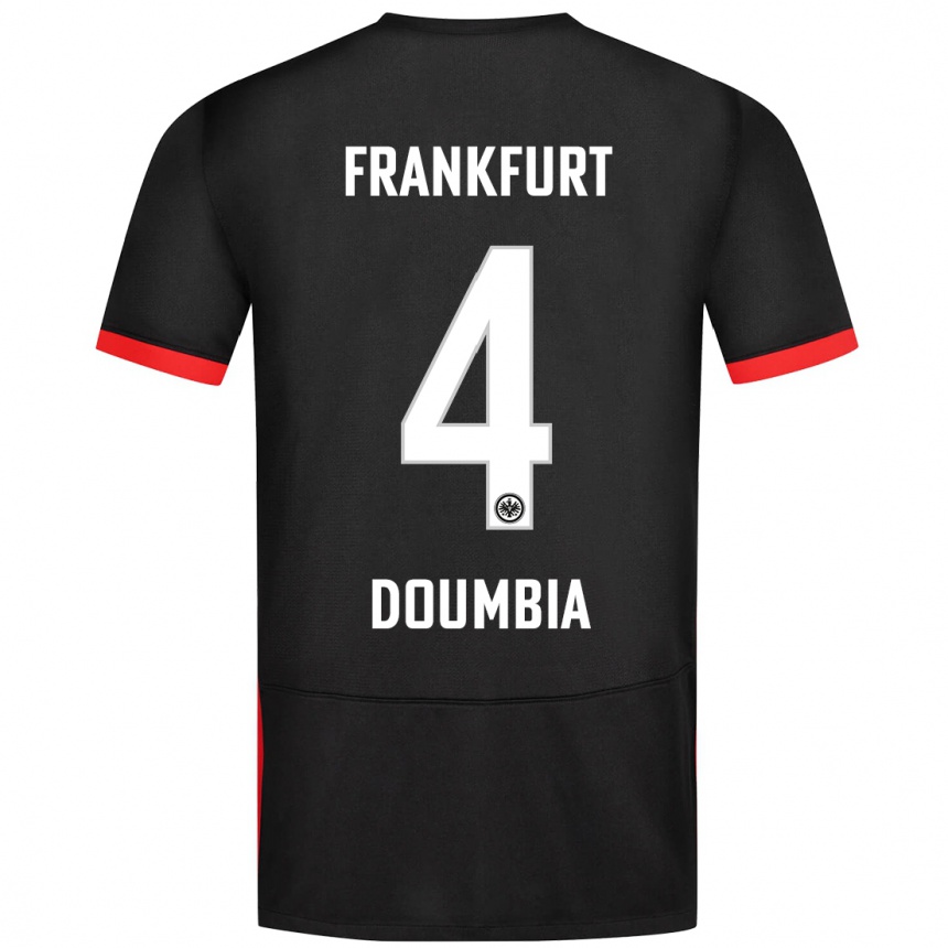 Kids Football Fousseny Doumbia #4 Black Away Jersey 2024/25 T-Shirt