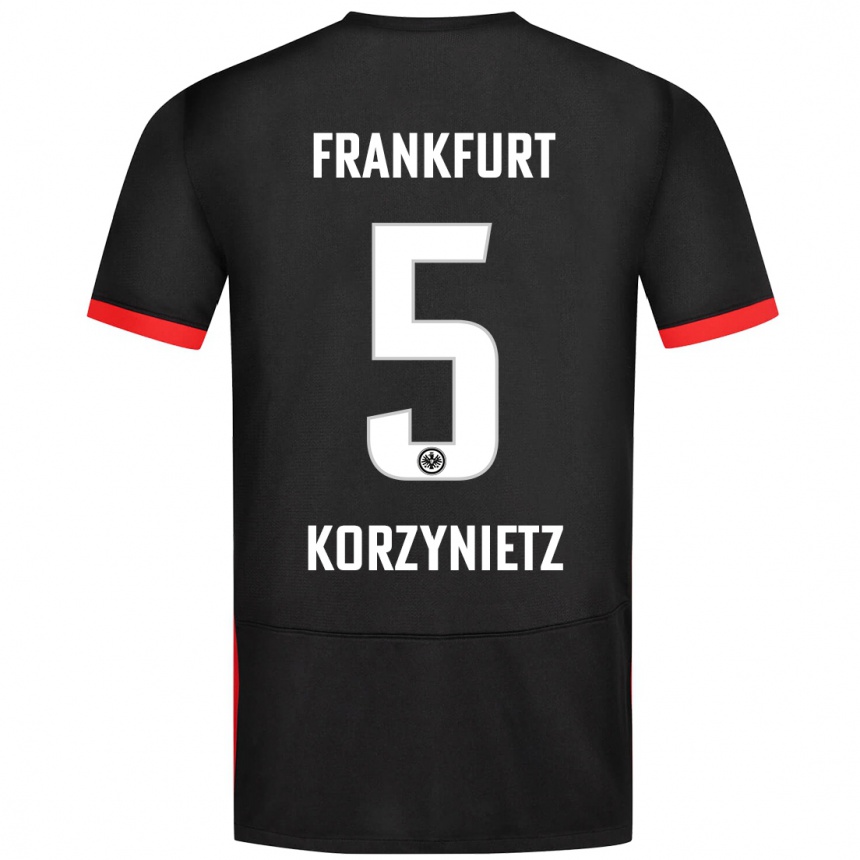 Kids Football Jaden Korzynietz #5 Black Away Jersey 2024/25 T-Shirt