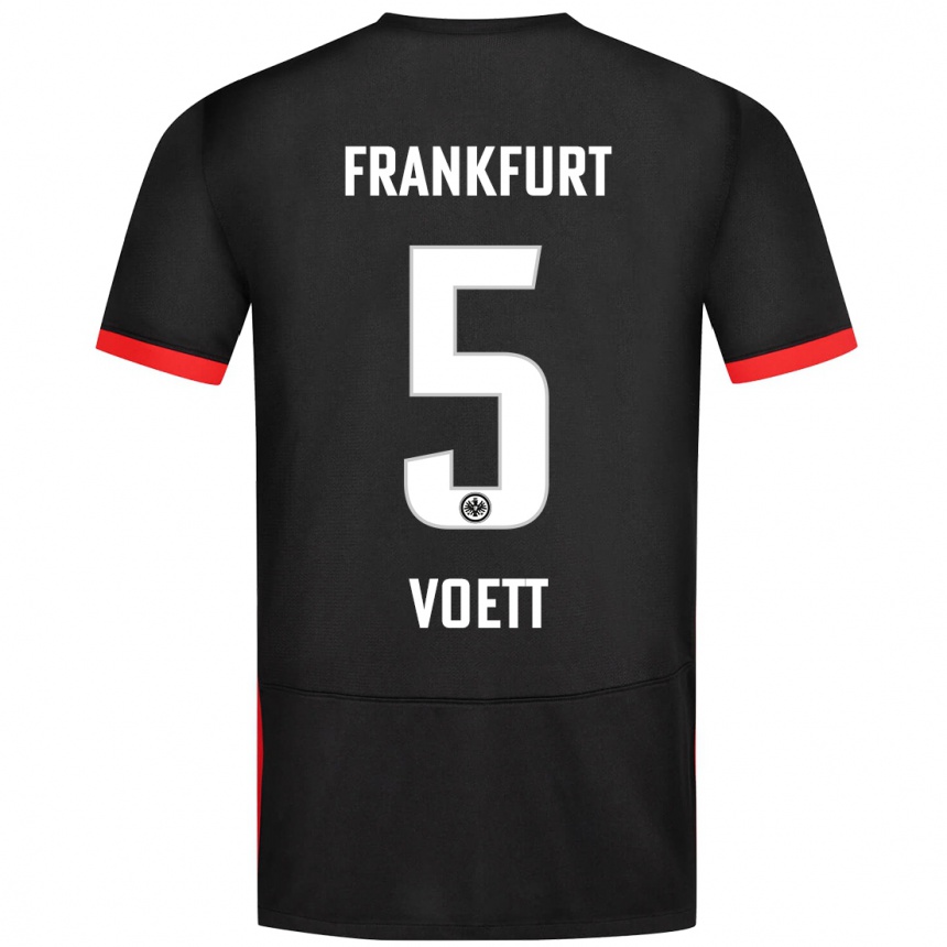 Kids Football Johannes Voett #5 Black Away Jersey 2024/25 T-Shirt