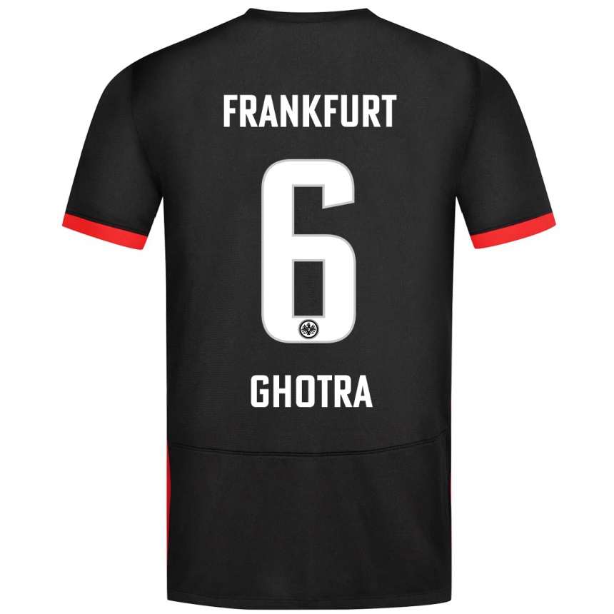 Kids Football Harpreet Ghotra #6 Black Away Jersey 2024/25 T-Shirt