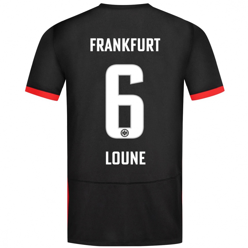 Kids Football Adam Loune #6 Black Away Jersey 2024/25 T-Shirt