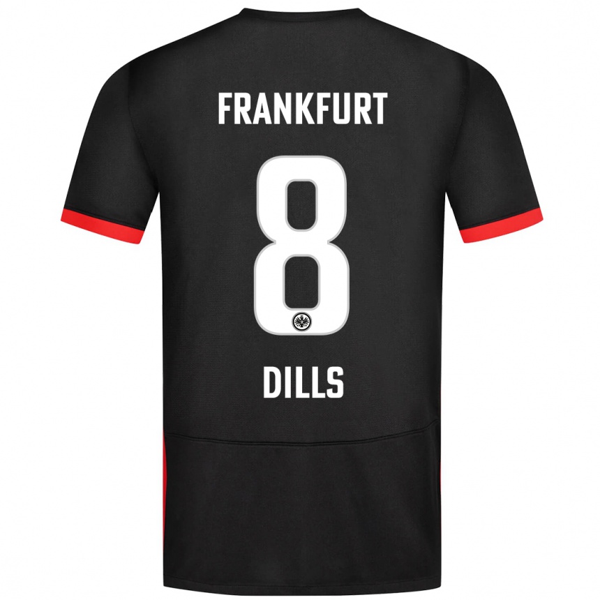 Kids Football Marvin Dills #8 Black Away Jersey 2024/25 T-Shirt