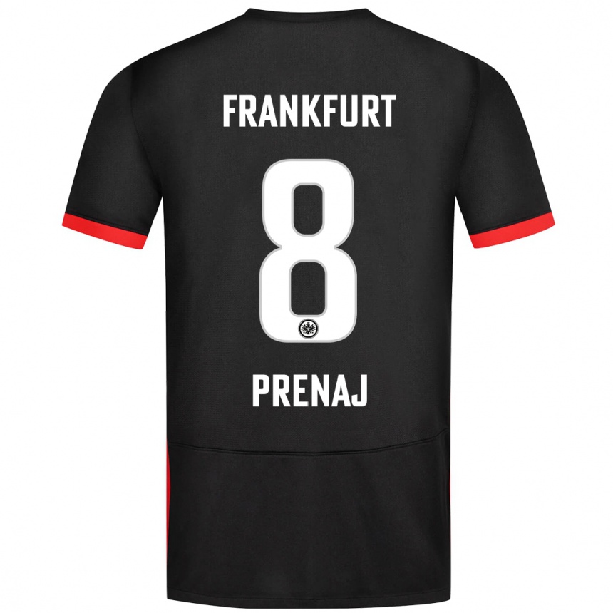 Kids Football Christian Prenaj #8 Black Away Jersey 2024/25 T-Shirt