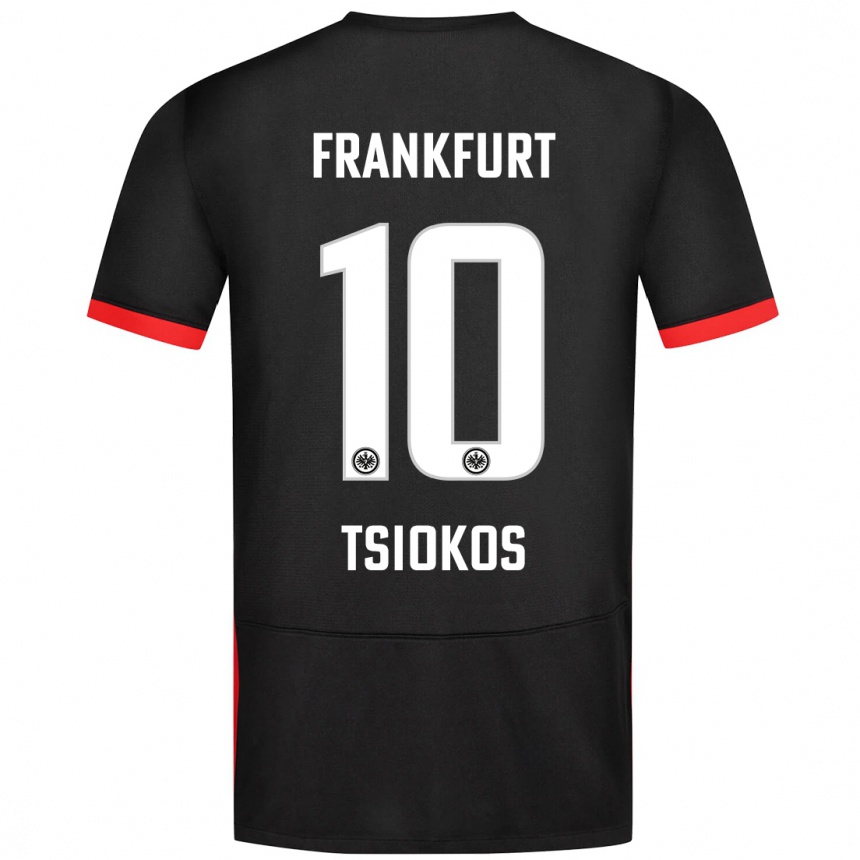 Kids Football Leonidas Ilias Tsiokos #10 Black Away Jersey 2024/25 T-Shirt