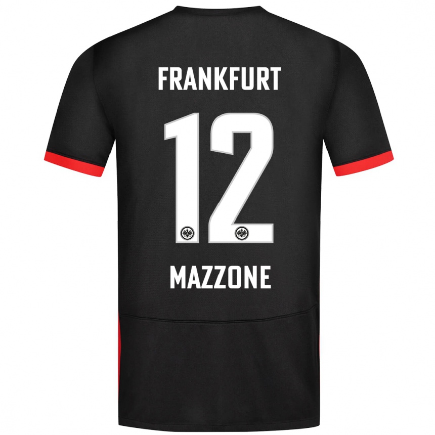 Kids Football Matteo Mazzone #12 Black Away Jersey 2024/25 T-Shirt