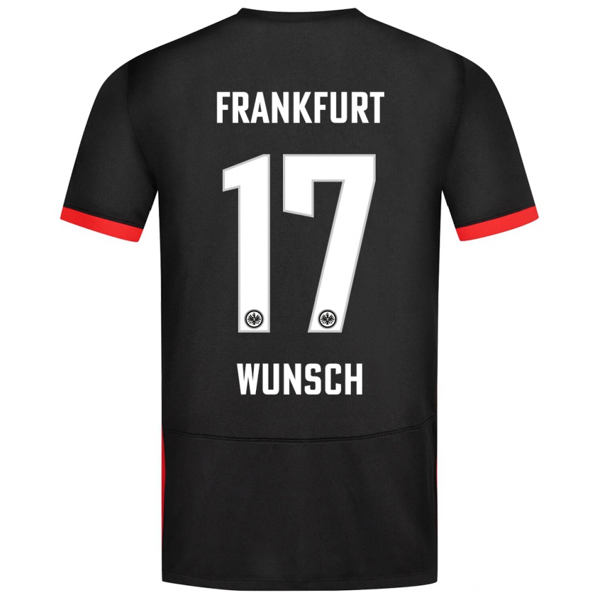 Kids Football Paul Wünsch #17 Black Away Jersey 2024/25 T-Shirt