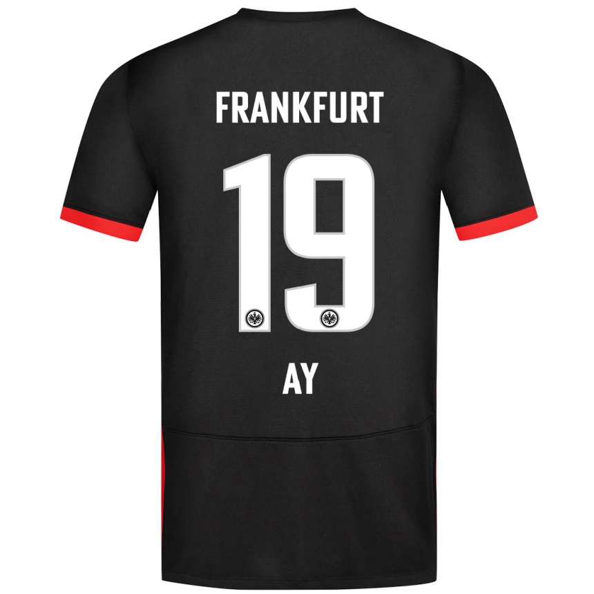 Kids Football Ugur Ay #19 Black Away Jersey 2024/25 T-Shirt