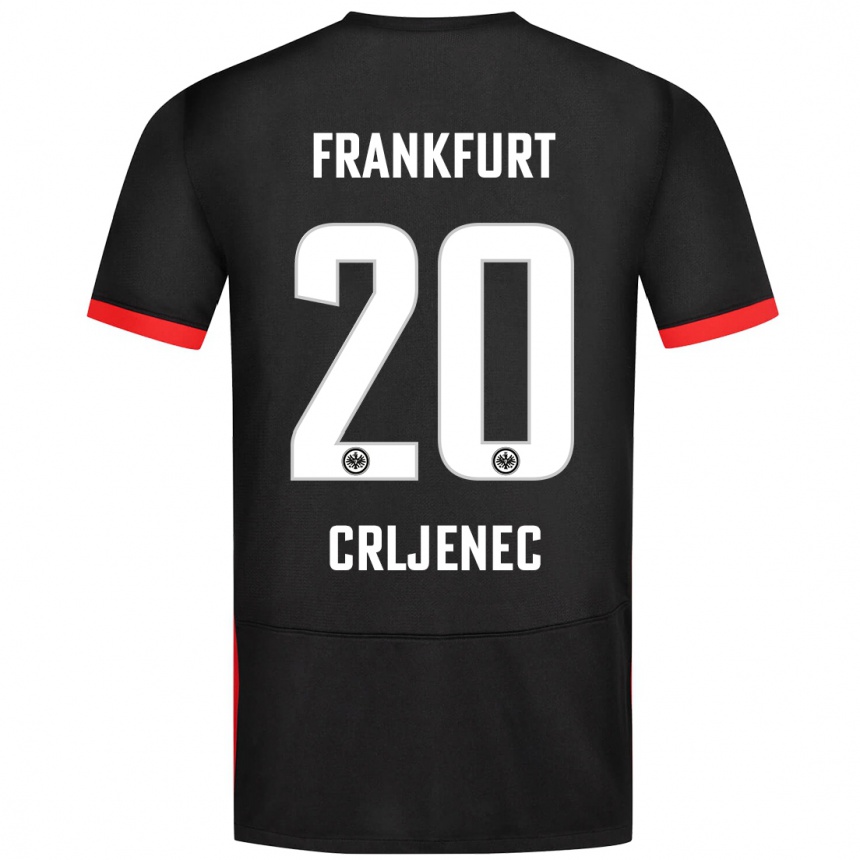 Kids Football Dominik Crljenec #20 Black Away Jersey 2024/25 T-Shirt