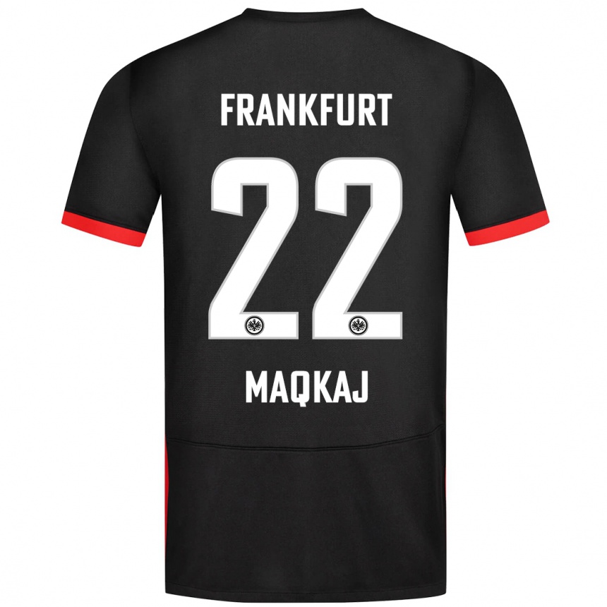 Kids Football Dritan Maqkaj #22 Black Away Jersey 2024/25 T-Shirt